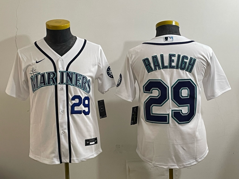 youth 2026 Seattle Mariners #29 Raleigh white Nike MLB Jersey 001